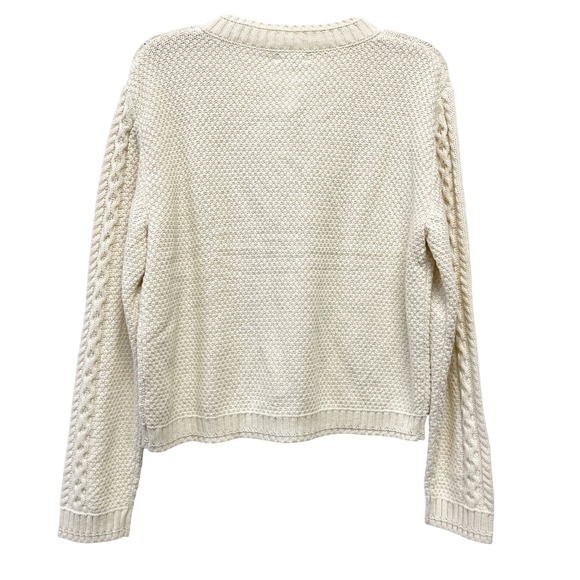 Wild Fable Women's Cream Cable Knit Button Front Cardigan Sweater Size M - Picture 4 of 5